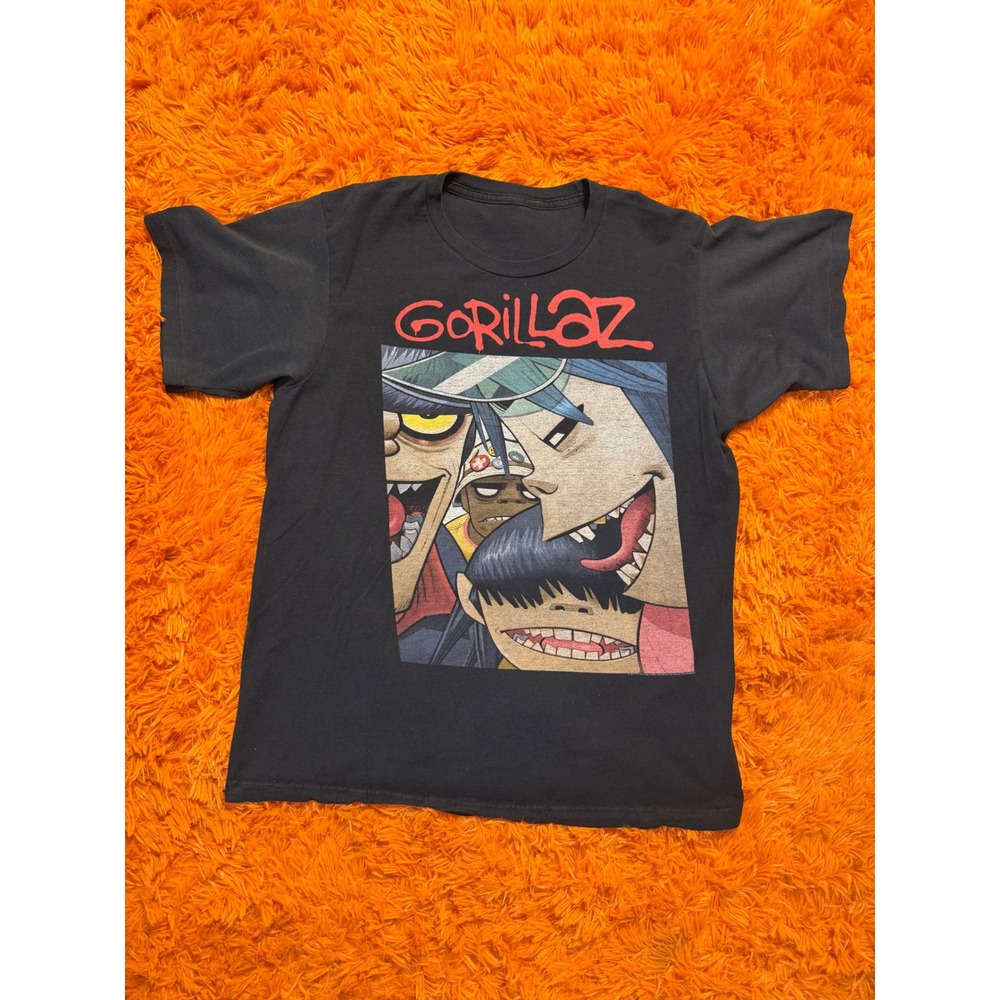 Gorillaz Graphic T-Shirt Mens Black Band Tee Virtual Group Characters Print